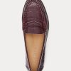 Mocassins en cuir gaufré bordeaux Ralph Lauren Wynnie pour femmes Mocassins en cuir gaufré bordeaux Ralph Lauren Wynnie pour femmes