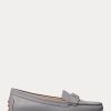Mocassins en cuir nappa gris foncé pour femme Ralph Lauren Barnsbury