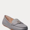 Mocassins en cuir nappa gris foncé pour femme Ralph Lauren Barnsbury