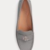 Mocassins en cuir nappa gris foncé pour femme Ralph Lauren Barnsbury