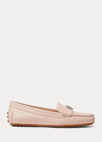 Mocassins en cuir nappa rose clair pour femme Ralph Lauren Barnsbury