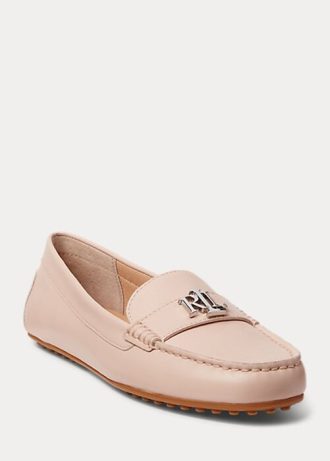 Mocassins en cuir nappa rose clair pour femme Ralph Lauren Barnsbury