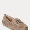 Mocassins en daim gris pour femmes Ralph Lauren Barnsbury Mocassins en daim gris pour femmes Ralph Lauren Barnsbury