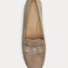 Mocassins en daim gris pour femmes Ralph Lauren Barnsbury Mocassins en daim gris pour femmes Ralph Lauren Barnsbury