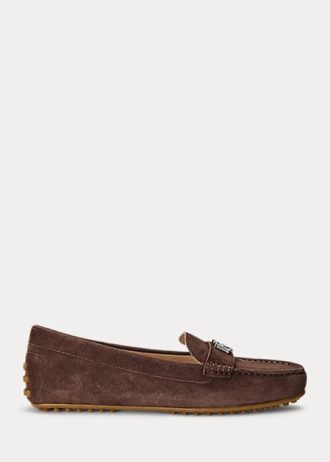 Mocassins en daim marron pour femmes Ralph Lauren Barnsbury