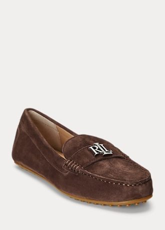 Mocassins en daim marron pour femmes Ralph Lauren Barnsbury