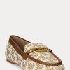 Mocassins marron pour femmes Ralph Lauren Averi II Monogram Jacquard Mocassins marron pour femmes Ralph Lauren Averi II Monogram Jacquard