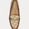 Mocassins marron pour femmes Ralph Lauren Averi II Monogram Jacquard Mocassins marron pour femmes Ralph Lauren Averi II Monogram Jacquard