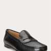 Mocassins noirs en cuir de veau bruni Chalmers de Ralph Lauren pour homme