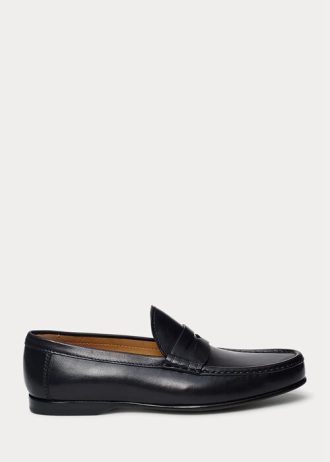 Mocassins noirs en cuir de veau Chalmers pour homme Ralph Lauren