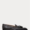 Mocassins noirs en cuir de veau à pampilles Ralph Lauren Luther pour hommes