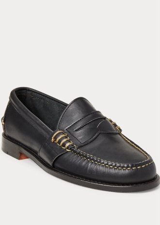 Mocassins noirs en cuir Edric pour homme Ralph Lauren