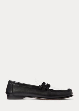 Mocassins Penny en cuir de veau Chalmers beige/blanc pour femme Ralph Lauren