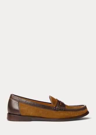 Mocassins Penny en daim et cuir marron Ralph Lauren pour femme