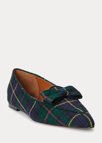 Mocassins pointus en laine à carreaux Ashtyn de Ralph Lauren pour femmes Mocassins pointus en laine à carreaux Ashtyn de Ralph Lauren pour femmes