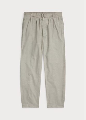 Pantalon ample plissé en toile gris Ralph Lauren pour homme