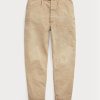 Pantalon ample plissé en toile kaki Ralph Lauren pour homme Pantalon ample plissé en toile kaki Ralph Lauren pour homme