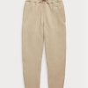 Pantalon beige en jersey matelassé à torsades avec logo Ralph Lauren pour femme Pantalon beige en jersey matelassé à torsades avec logo Ralph Lauren pour femme