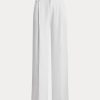 Pantalon blanc en georgette plissée Ralph Lauren pour femme Pantalon blanc en georgette plissée Ralph Lauren pour femme
