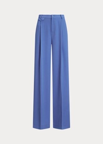 Pantalon bleu en georgette plissée Ralph Lauren pour femme