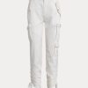 Pantalon cargo blanc en shantung Ralph Lauren pour femme Pantalon cargo blanc en shantung Ralph Lauren pour femme