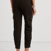 Pantalon cargo noir en maille ponte avec ceinture Ralph Lauren pour femme