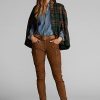 Pantalon cargo skinny en cuir marron Ralph Lauren pour femme Pantalon cargo skinny en cuir marron Ralph Lauren pour femme