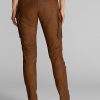 Pantalon cargo skinny en cuir marron Ralph Lauren pour femme Pantalon cargo skinny en cuir marron Ralph Lauren pour femme