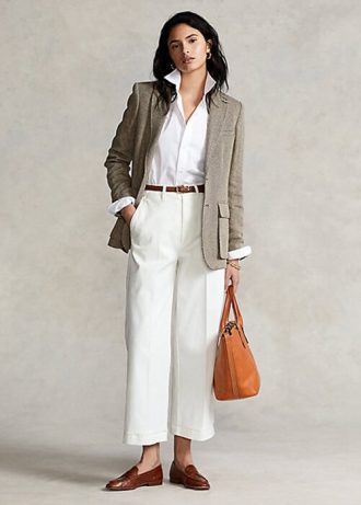 Pantalon chino large blanc Ralph Lauren pour femme