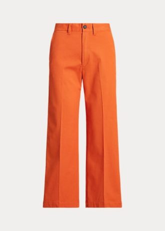 Pantalon chino large orange Ralph Lauren pour femme
