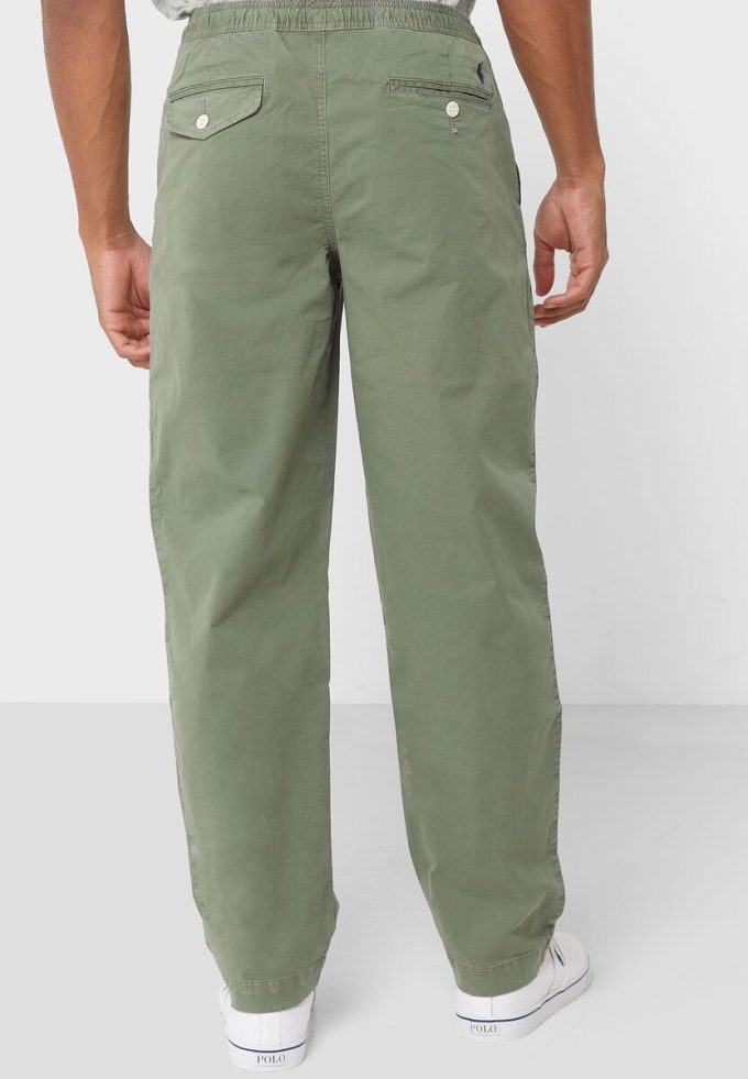 Pantalon chino vert Ralph Lauren coupe décontractée avec cordon de serrage pour homme