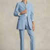 Pantalon court évasé bleu en chambray Ralph Lauren pour femme
