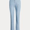 Pantalon court évasé bleu en chambray Ralph Lauren pour femme