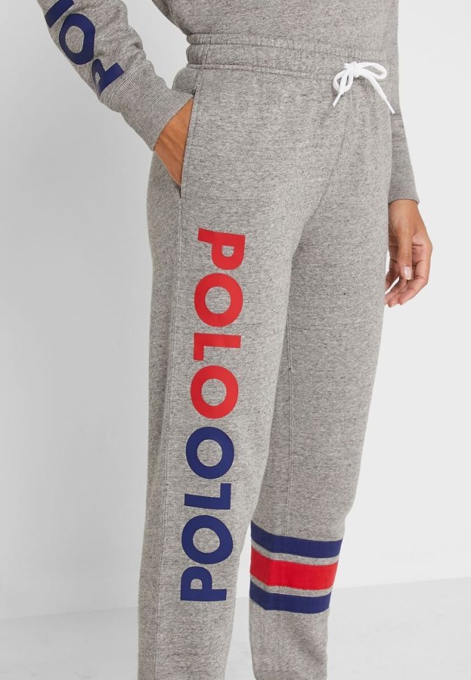 Pantalon de jogging gris avec logo Ralph Lauren pour femme Pantalon de jogging gris avec logo Ralph Lauren pour femme