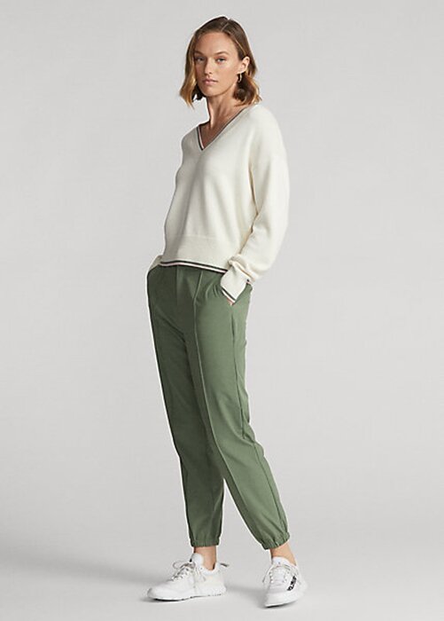 Pantalon de jogging vert extensible dans les quatre sens Ralph Lauren pour femme Pantalon de jogging vert extensible dans les quatre sens Ralph Lauren pour femme