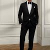 Pantalon de smoking noir en laine Gregory Barathea pour homme Ralph Lauren Pantalon de smoking noir en laine Gregory Barathea pour homme Ralph Lauren