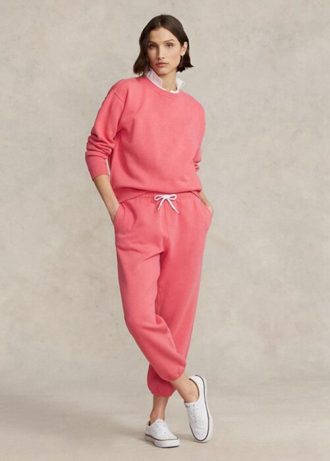 Pantalon de sport en polaire rose Ralph Lauren pour femme