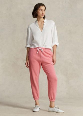 Pantalon de sport en polaire rose Ralph Lauren pour femme