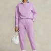 Pantalon de sport en polaire violet Ralph Lauren pour femme