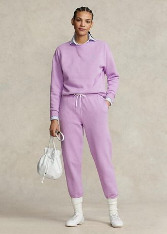 Pantalon de sport en polaire violet Ralph Lauren pour femme