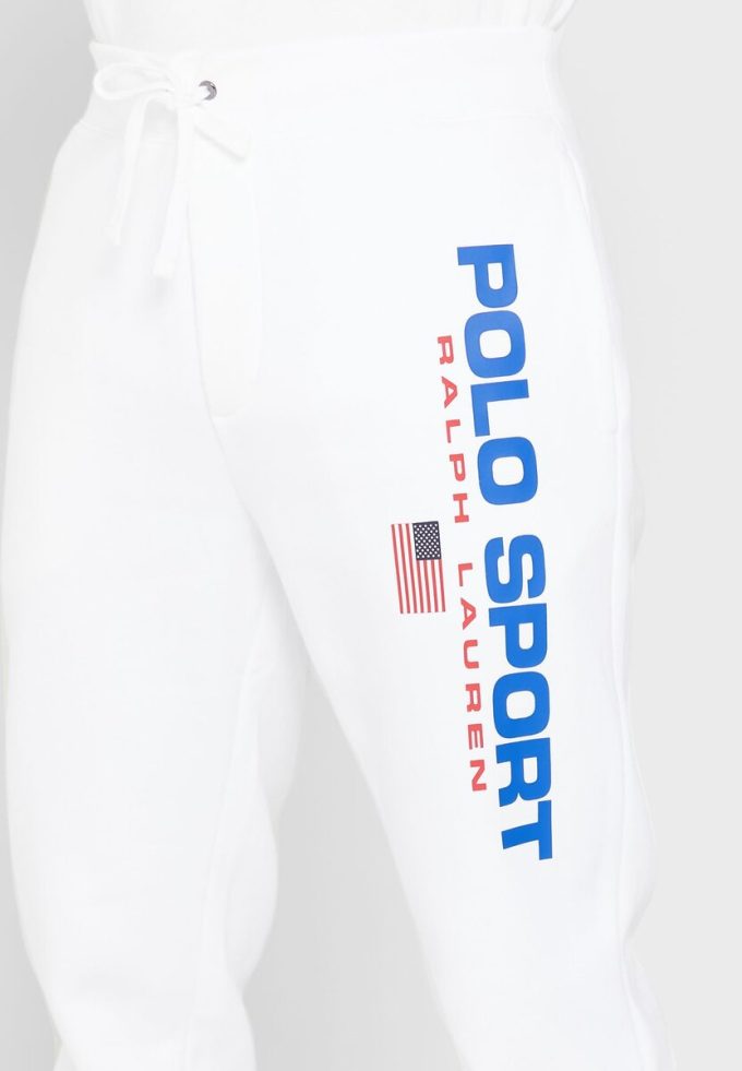 Pantalon de survêtement blanc avec logo Ralph Lauren pour homme Pantalon de survêtement blanc avec logo Ralph Lauren pour homme