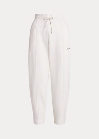 Pantalon de survêtement carotte blanc en coton mélangé polaire Ralph Lauren pour femme