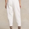 Pantalon de survêtement carotte blanc en coton mélangé polaire Ralph Lauren pour femme Pantalon de survêtement carotte blanc en coton mélangé polaire Ralph Lauren pour femme