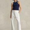 Pantalon de survêtement en molleton blanc à ourlet coupé Ralph Lauren pour femme Pantalon de survêtement en molleton blanc à ourlet coupé Ralph Lauren pour femme
