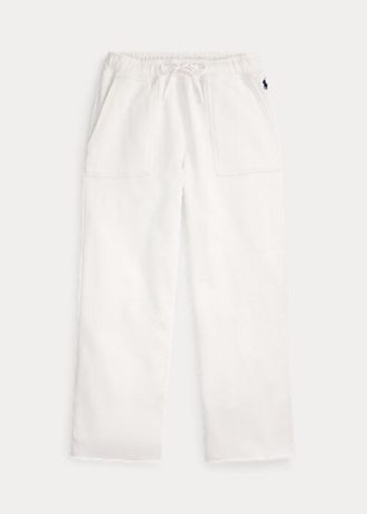 Pantalon de survêtement en molleton blanc à ourlet coupé Ralph Lauren pour femme