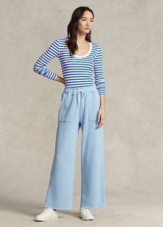 Pantalon de survêtement en molleton bleu Ralph Lauren pour femme