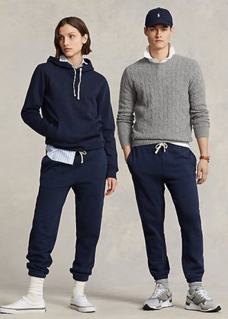 Pantalon de survêtement en polaire bleu marine Ralph Lauren pour femme