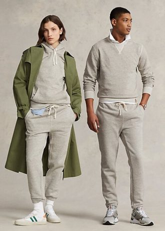 Pantalon de survêtement en polaire gris Ralph Lauren pour femme