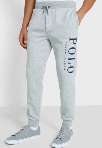 Pantalon de survêtement gris avec logo Ralph Lauren pour homme