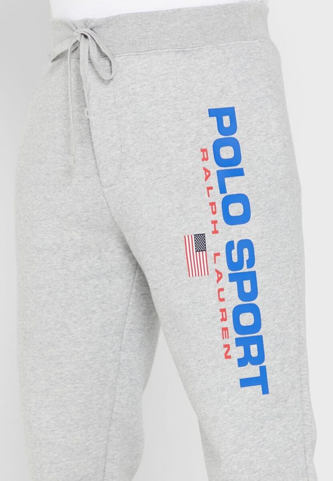 Pantalon de survêtement gris avec logo Ralph Lauren pour homme Pantalon de survêtement gris avec logo Ralph Lauren pour homme